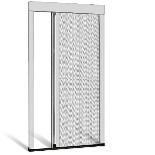 "Imagen de una mosquitera plisada desplegada, diseñada para ofrecer protección contra insectos con un sistema plegable y elegante que se adapta a diferentes espacios."